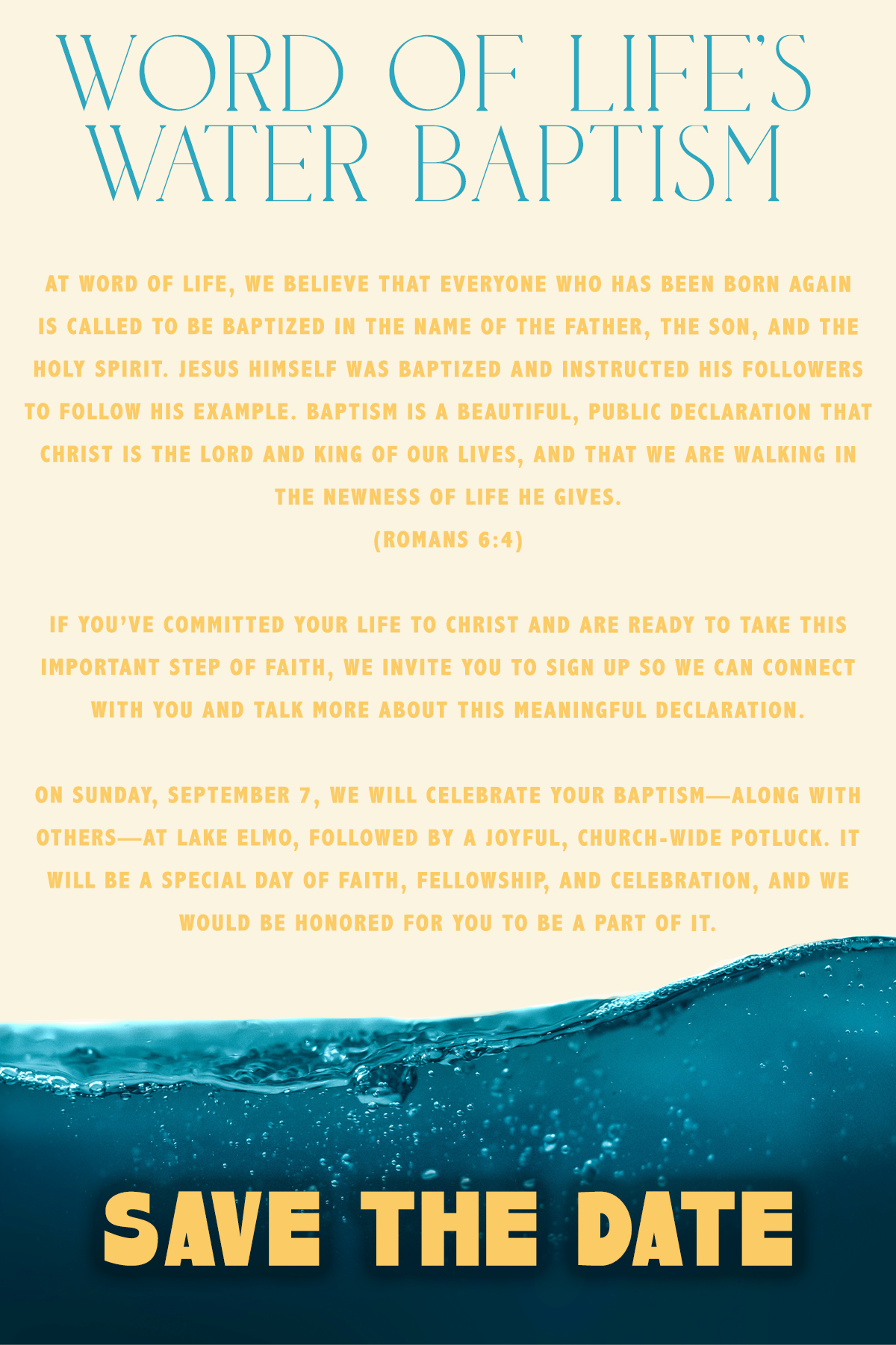 What We Believe Water Baptism Card
